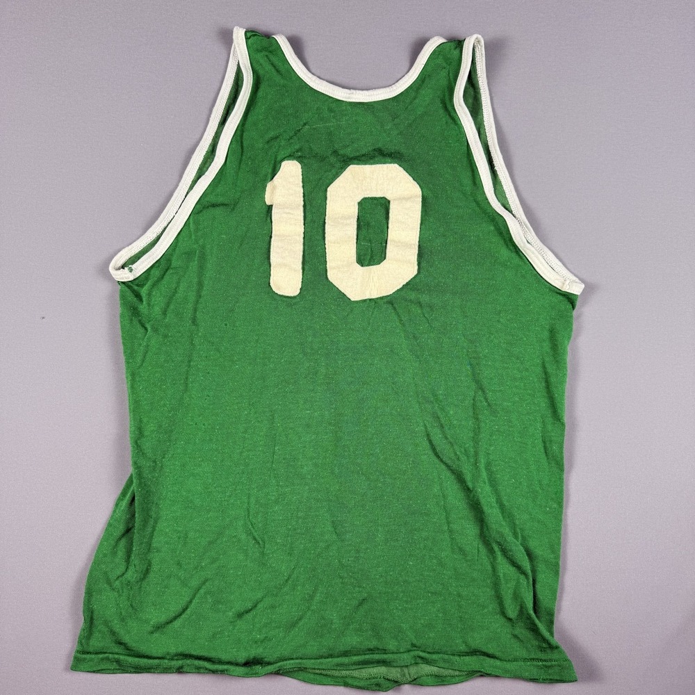 Vintage Green Basketball Jersey Mens Large Number 10 Mason Athletic Wear 80s USA